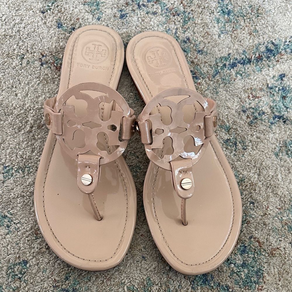 Tory Burch Seashell Pink Patent Sandals